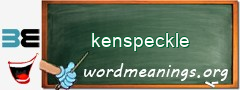 WordMeaning blackboard for kenspeckle